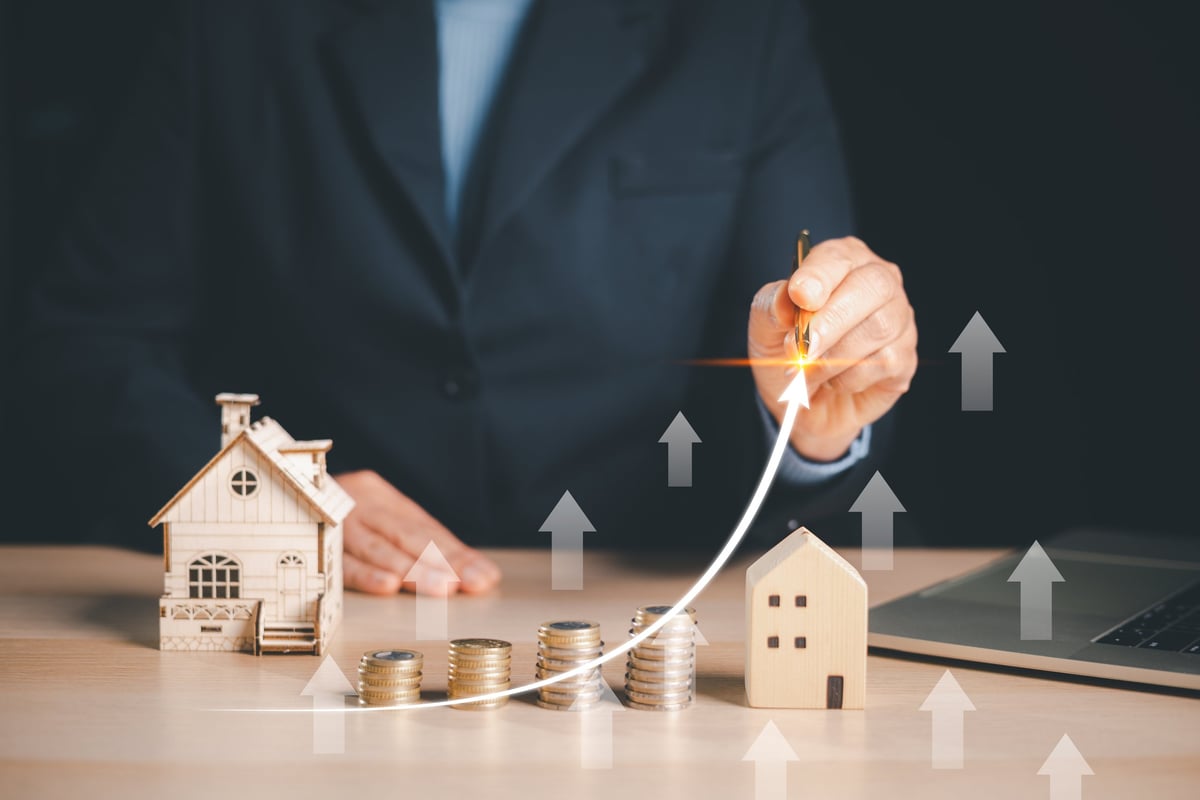 Real estate investment growth and increasing property value